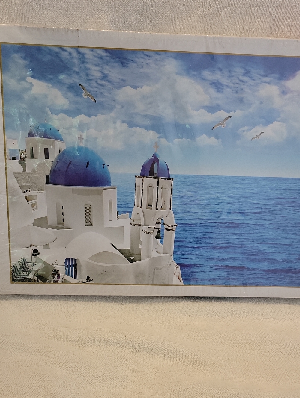 Seaside Blue & White Mediterranean Wall Art Print Puzzle